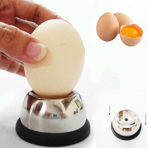 Eggeprikker, eggedeler i rustfritt stål, eggåpner, halvautomatisk eggeprikker hullsseparator for hardkokte egg [BT] Blue
