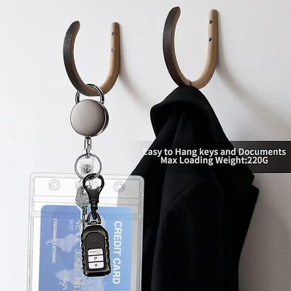 2 st Nyckelring Rulle Infällbar Lanyard Med Ståltråd Infällbart ID-kort