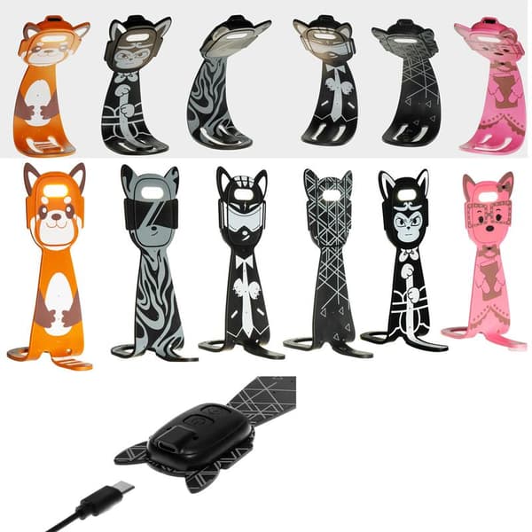 Cute Clip Book Light | Mini Eye-Friendly LED Reading Lamp Black starry sky grid
