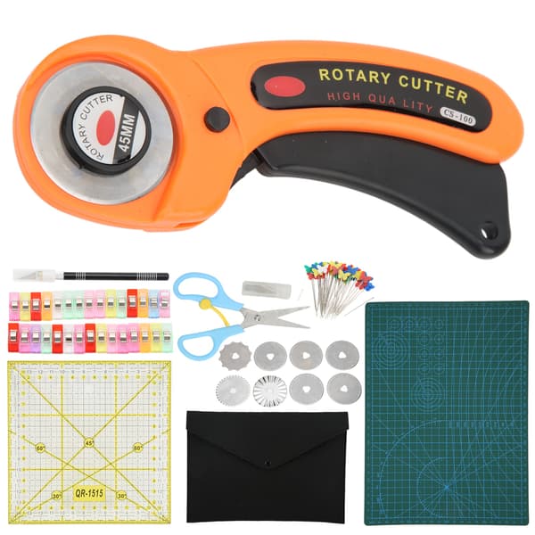 Fabric Cutter Set Fabric Cutting Rotary Cutter Kit with Mat Replacement Blades for Sewing Quilting