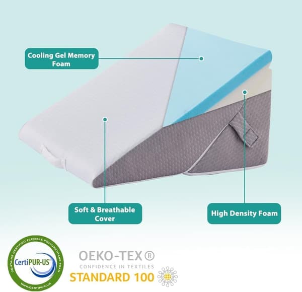 Orthopedic Wedge Pillow 10-in-1 – Adjustable Memory Foam Pillow for Back, Neck, Legs, and Post-Surgery