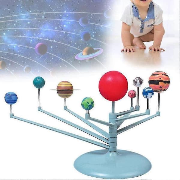 DIY Solsystem Leksaker Plast Planet Modell Barn Pussel Montera Planet Set[D]