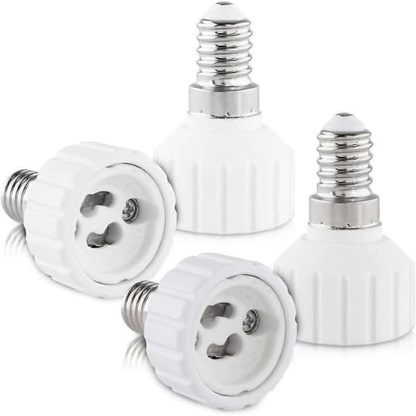 4x Sokkeladapter - E14 til GU10 Sokkel Konverter - Bajonetfatning Lampeholder Adapter til Halogen LED-lampe