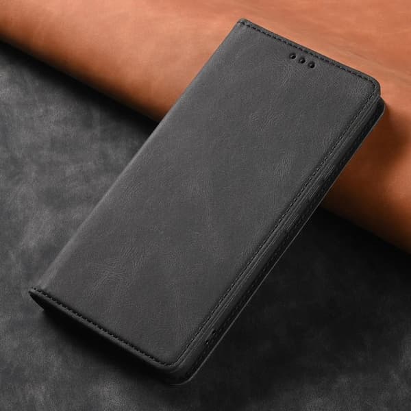 Læderpungcover til Samsung Bogcover Kortholder Funda Beskyttelse sort Til S24 Plus