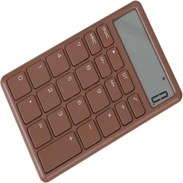 Calculator - with LCD Display - Portable - Silent - Brown - 1-Pack