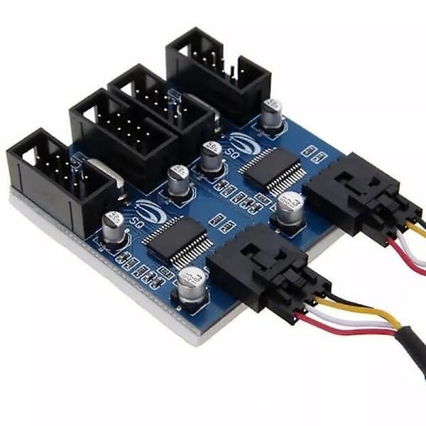 Moderkorts USB 9-Pin Header 1 till 4 Splitter Port Multiplier 30cm Förlängningskabel