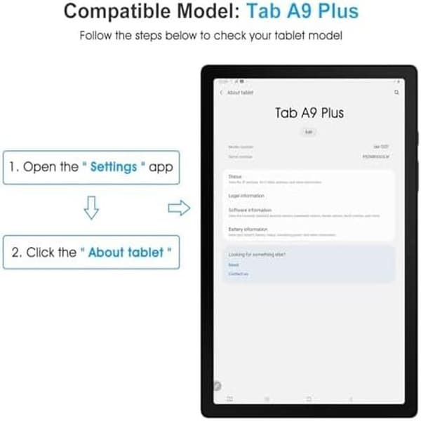 2 kpl Näytönsuoja Samsung Tab A9+/A9+ -laitteelle, läpinäkyvä