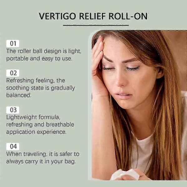 Vertigo Relief Oil, Roll-On för Huvudvärk och Yrsel
