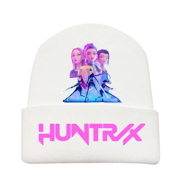 KPOP DEMON HUNTER omgivande stickad mössa krullad ullmössa tryckt beanie utomhus kall mössa vuxen Blå-9 Blue-9 One size