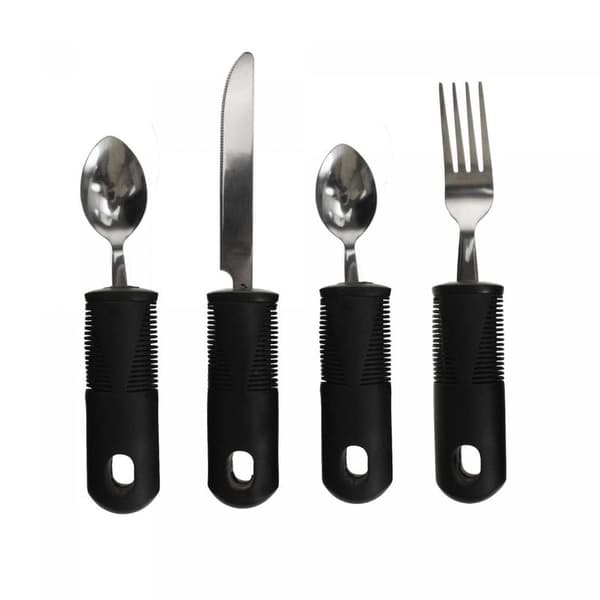Ergonomiska Bestick - 4 Delar Svart black Svart