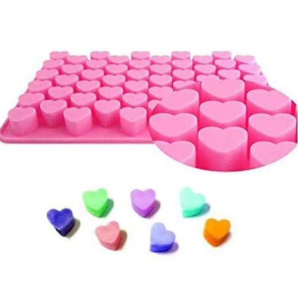 2 stk. Mini Hjerteform Silikone Gummiforme Silikone Kageforme, pink