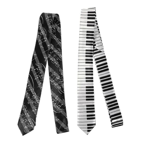 2 stk. Pianotastmønstret Slips Komfortabelt Slips