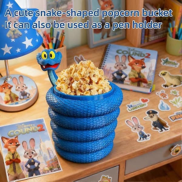 Zootopia 2 Gary Snake Popcorn Godteribøtte 3D-printet for hjemmekino S 12CM