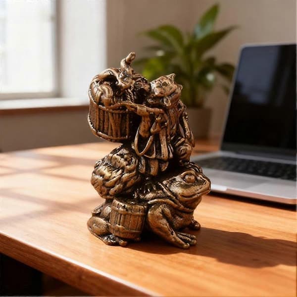 Mini Nihalefos-statue i messing, miniaturefigur til feriefestbordet A