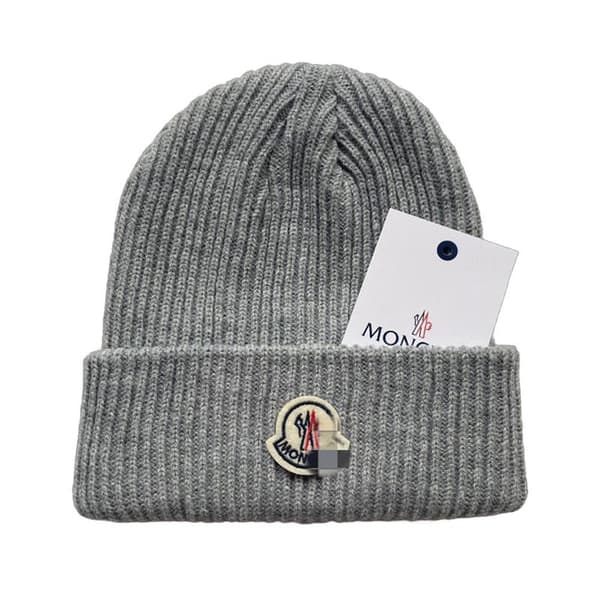 Unisex Strikket Hue til Kvinder og Mænd, Varmt Vinterhue Light grey