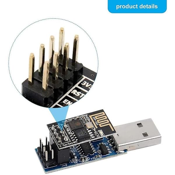 USB til ESP8266 Breakout Ch340c Esp-01 Esp-01s Prog Wifi Programmer Nedlaster Adapter med Reset Au