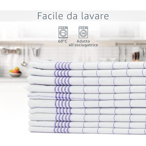Kitchen Towels 100% Cotton (10 Pcs) - Blue