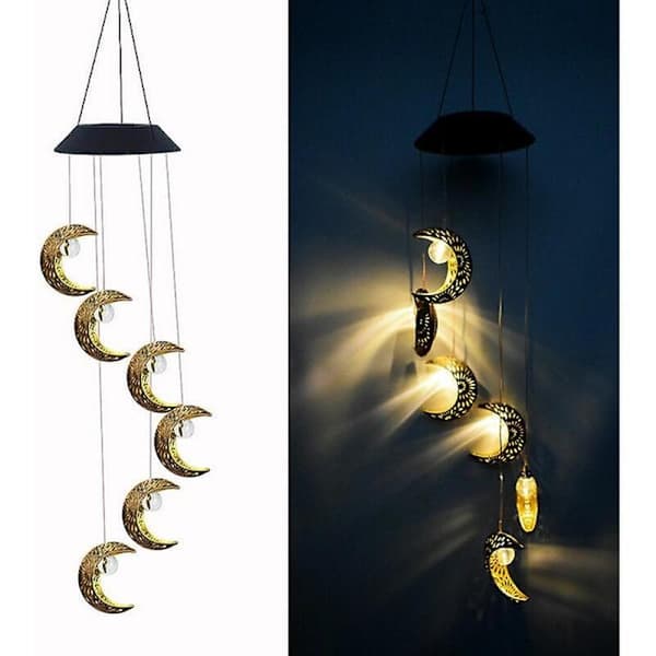 Måneformet vandtæt solcellelampe udendørsbelysning dekorativ landskabsbelysning perfekt til