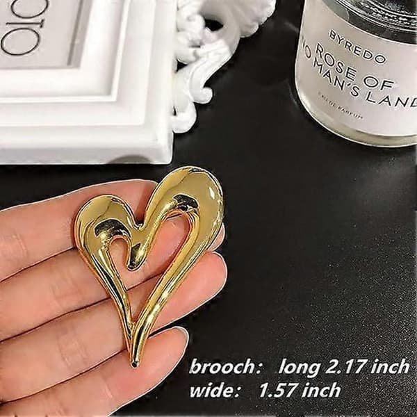 Broche Pins Hjerte Guld Søde Revers Hijab Brocher til Kvinder Mode Smykker