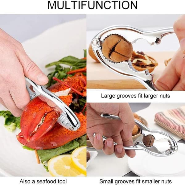Metal Nutcracker for Nuts and Seafood, Heavy Duty Pecan Nutcracker