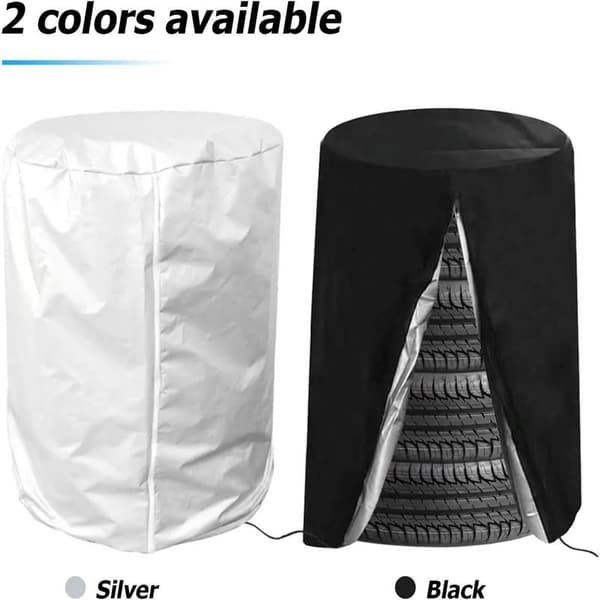 Däckförvaringsskydd, Universal Däckskydd för 4 Däck, Bil Reservdäck Förvaringsväska Fodral Skydd (Silver)