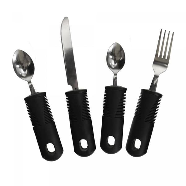 Ergonomiska Bestick - 4 Delar Svart black Svart