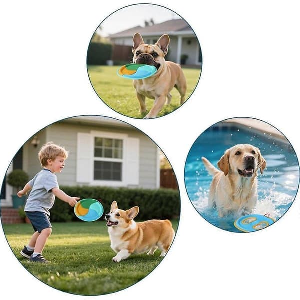2 st Hundleksaker, 2 Stilar Flytande Frisbee Interaktiva Hundleksaker Husdjursspelsmaterial för Aggressiva C[D]
