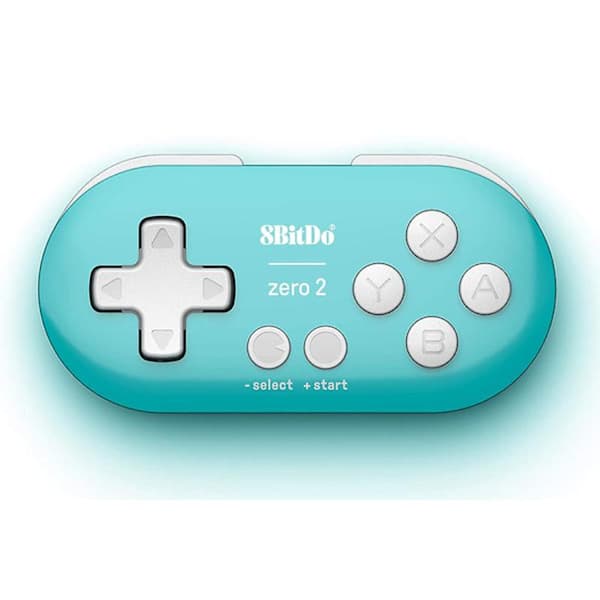 8Bitdo Zero 2 Bluetooth Mini-handkontroll i nyckelringsstorlek för Nintendo Switch, Windows, Android och macOS (Gul utgåva) - Turkos utgåva