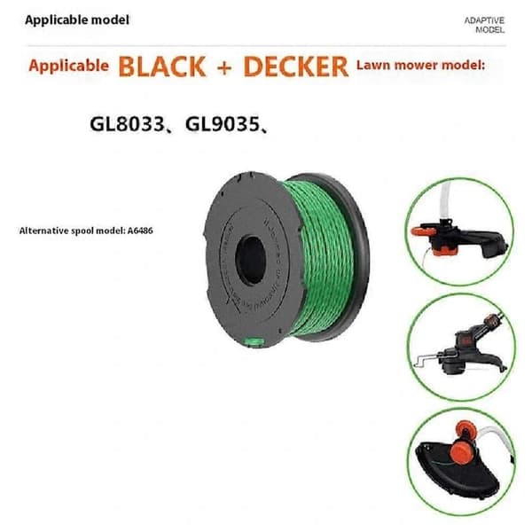 10 stk A6486 ABS-spole for Black &amp; Decker gressklipper nylontrådtrimmerhode