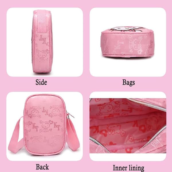 1 st Rosa Mini Väska för Flickor, Söt Canvas Crossbody-Väska