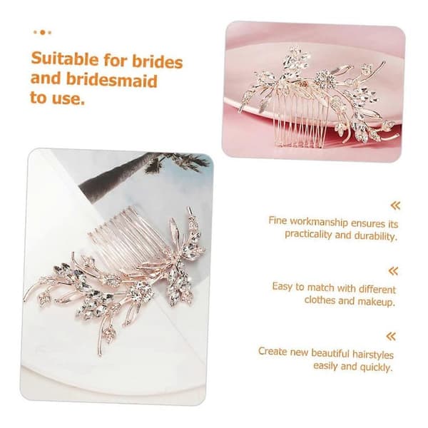 Brudhårskam med elegant strassglitter för brudar och brudtärnor