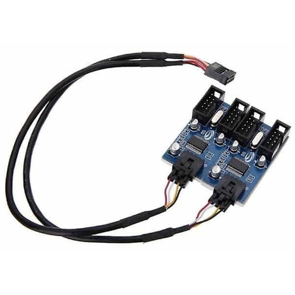 Moderkorts USB 9-Pin Header 1 till 4 Splitter Port Multiplier 30cm Förlängningskabel