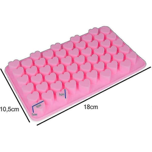 2 stk. Mini Hjerteform Silikone Gummiforme Silikone Kageforme, pink