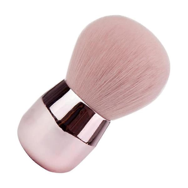 Pink makeupbørste i champignonform til løs pudder 1 stk.