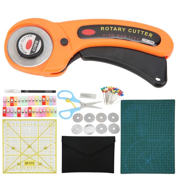 Fabric Cutter Set Fabric Cutting Rotary Cutter Kit with Mat Replacement Blades for Sewing Quilting