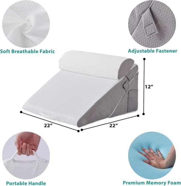 Orthopedic Wedge Pillow 10-in-1 – Adjustable Memory Foam Pillow for Back, Neck, Legs, and Post-Surgery