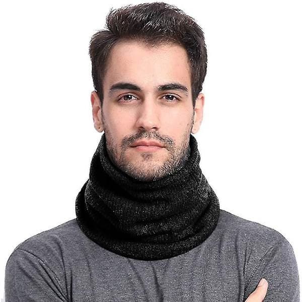 Halsvärmare Snood Halsduk Fleecefoder Tjock Vinter Varm Stickad Halsduk Gåva