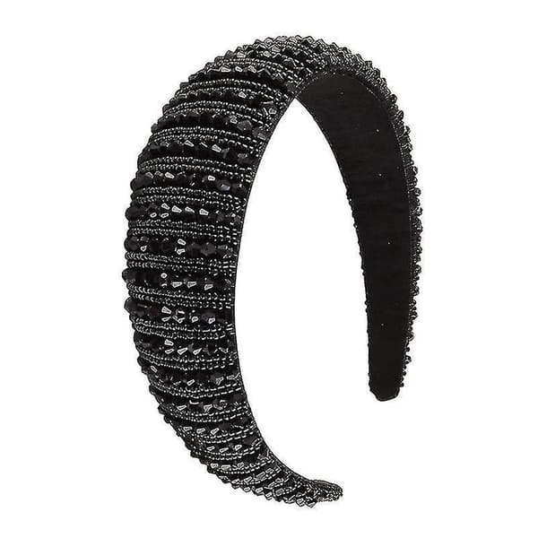 Krystal Rhinestone Pandebånd (2 stk, Sort, Hvid)