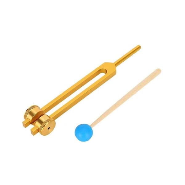 Stemmegafler av aluminiumslegering, 111 Hz stemmegaffel med hammer for nervesystemtesting og lydhealing