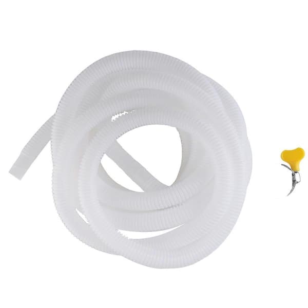 Dehumidifier Drain Hose, 4m Flexible Drain Hose with Cuttable Rubber Adapter and Connection Clamp, Hose Replacement