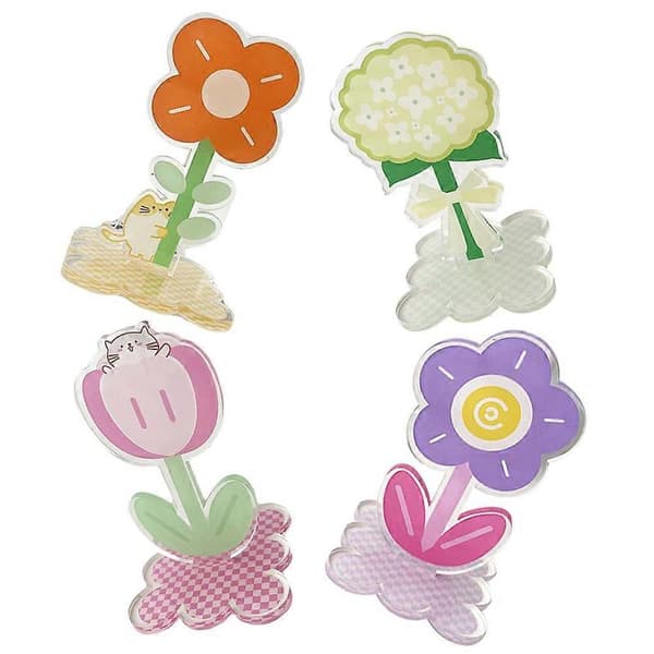 Akryl Blomster Note Klemmer Multifunktionelle Memo Clips til 4 Stk. Brug