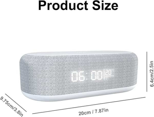 4-in-1 Wireless Charging Station with Digital Clock - 15W Fast Charger, Night Light & Temperature Display (White)
