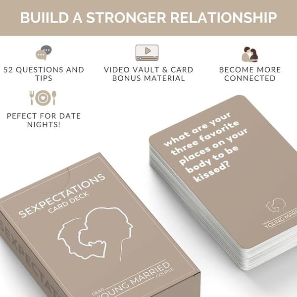 Card deck - Conversation starters for couples - 52 questions about intimacy - Communication in relationships - Wedding gift