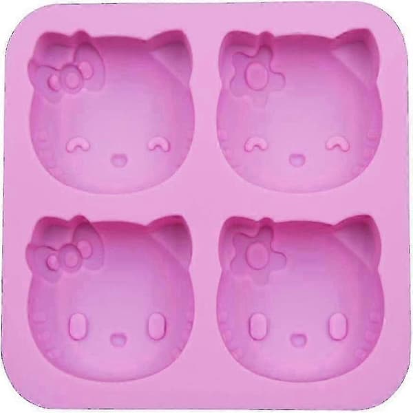 Hello Kitty 4-håls silikonkakform med två sorters uttryck_KÖP DEN