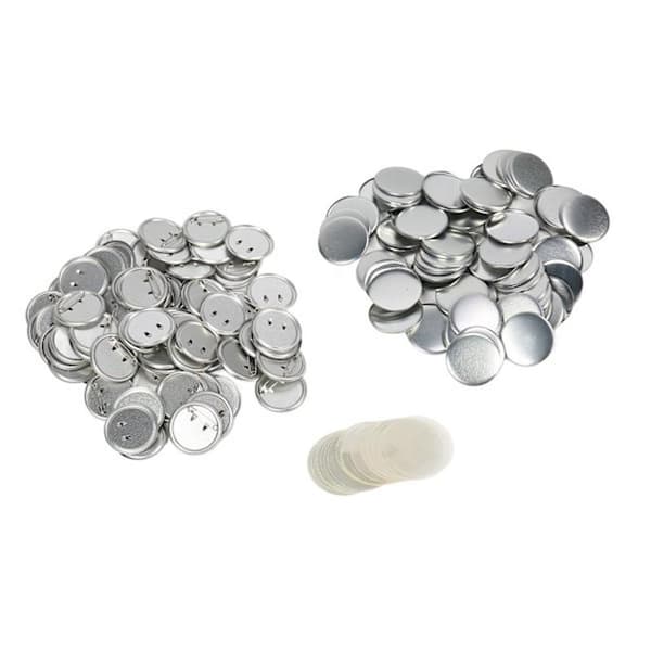 Dele til metalknapper, 100 sæt, 44 mm, egnet til knapmaskiner, 37 mm frostede clips.
