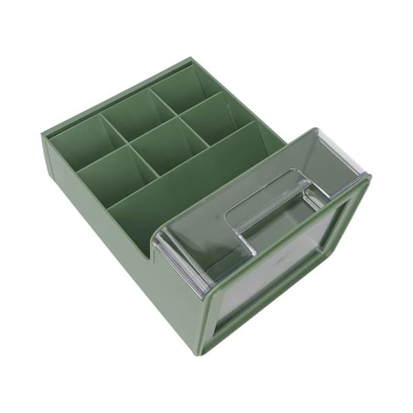 Storage Box Slanted Design Large Capacity Plastic Pen Holder Organizer Desk Storage Shelf Clear Green