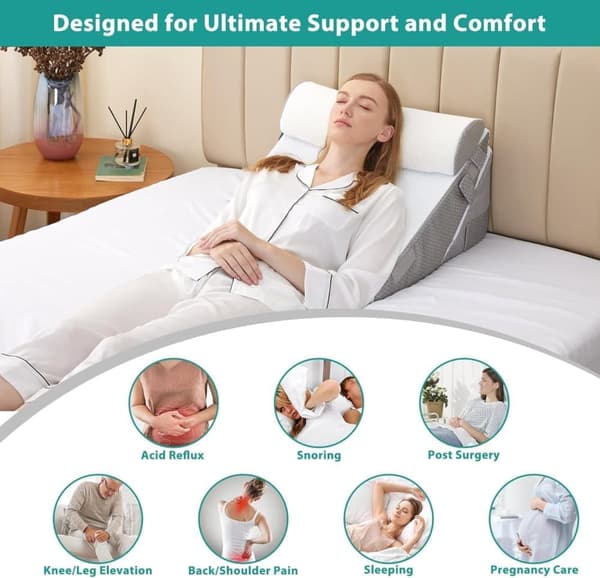 Orthopedic Wedge Pillow 10-in-1 – Adjustable Memory Foam Pillow for Back, Neck, Legs, and Post-Surgery