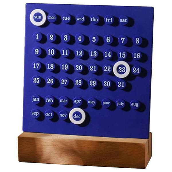 Skrivebordskalender i tre Evighetskalender Retro Hjem Unike Gaver, Månedsdatovisning, Skrivebordsdekorasjon
