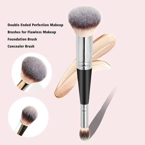 Foundation Brush Double-Sided Concealer, Quick and Easy Application for Liquid, Precision Angled & Heavenly Luxe Cruelty-free Hair