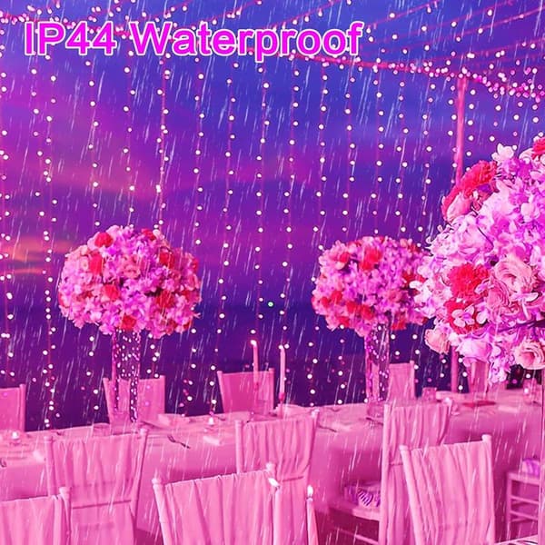 Julebelysning, LED-lysslynge, 10M 100 LED-stjernelys, 8 moduser (rosa lys)
